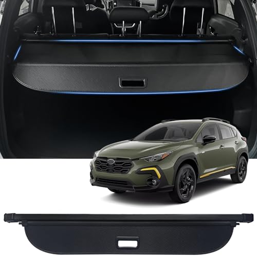 AUXKO Retractable Cargo Cover for 2026-2024 Subaru Crosstrek, Trunk Cargo Cover Luggage Security Shade Cover for Subaru Crosstrek 2025 Shielding Shade Anti-Peeping Luggage Privacy Screen, Carbon Fiber