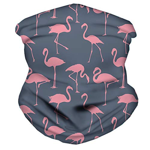 PTHAHNIL Flamingo Print Neck Gaiter Face Scarf Mask-Dust Sun Protection Cool Windproof Breathable Hiking Cycling (Color 1)