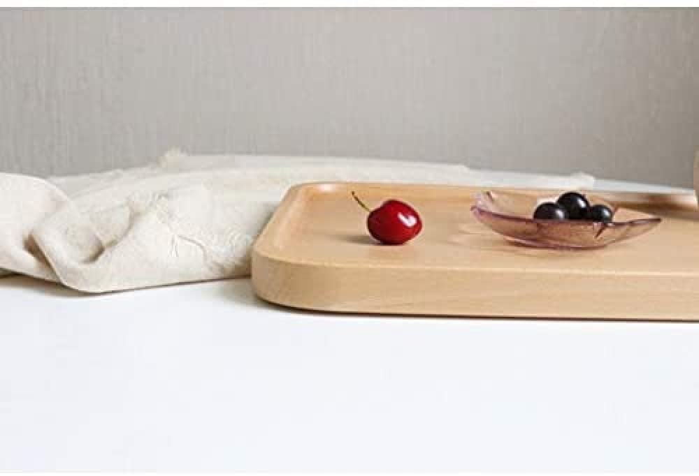 Bandeja de Madera para Servir, Bandeja de Camarero, Bandeja de Desayuno, Bandeja de Madera para té, café, Fruta, Pan -35 × 24 cm (35 x 24 cm)