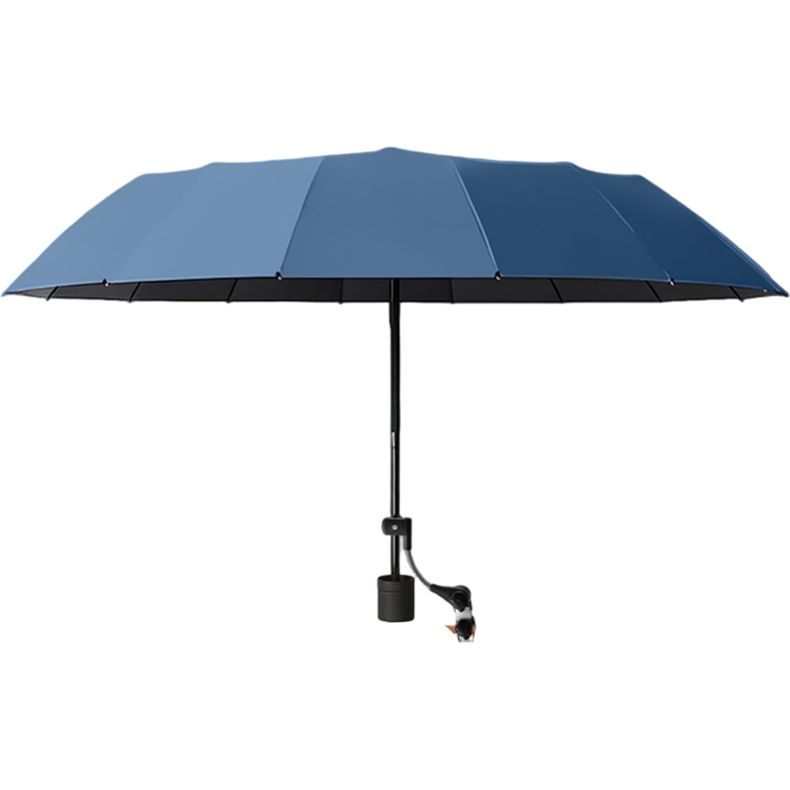 Bonalake Portable Clip on Umbrella for Chair, 360° Adjustable Sun Shade with Clamp for Beach, Camping, and Outdoor Chairs, 45.28 Inch Diameter Blue Clip on Umbrella for Chair