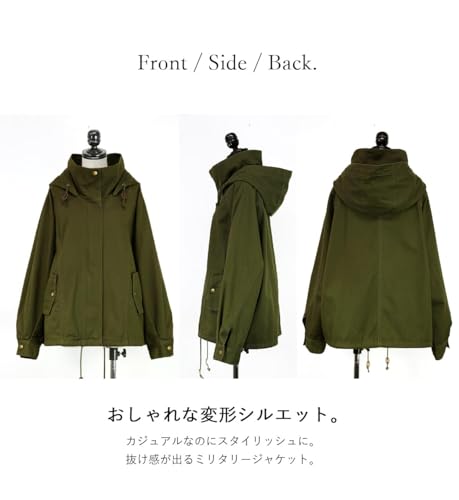 and it_ スタンドカラードルマンモッズジャケット レディース M 55カーキ