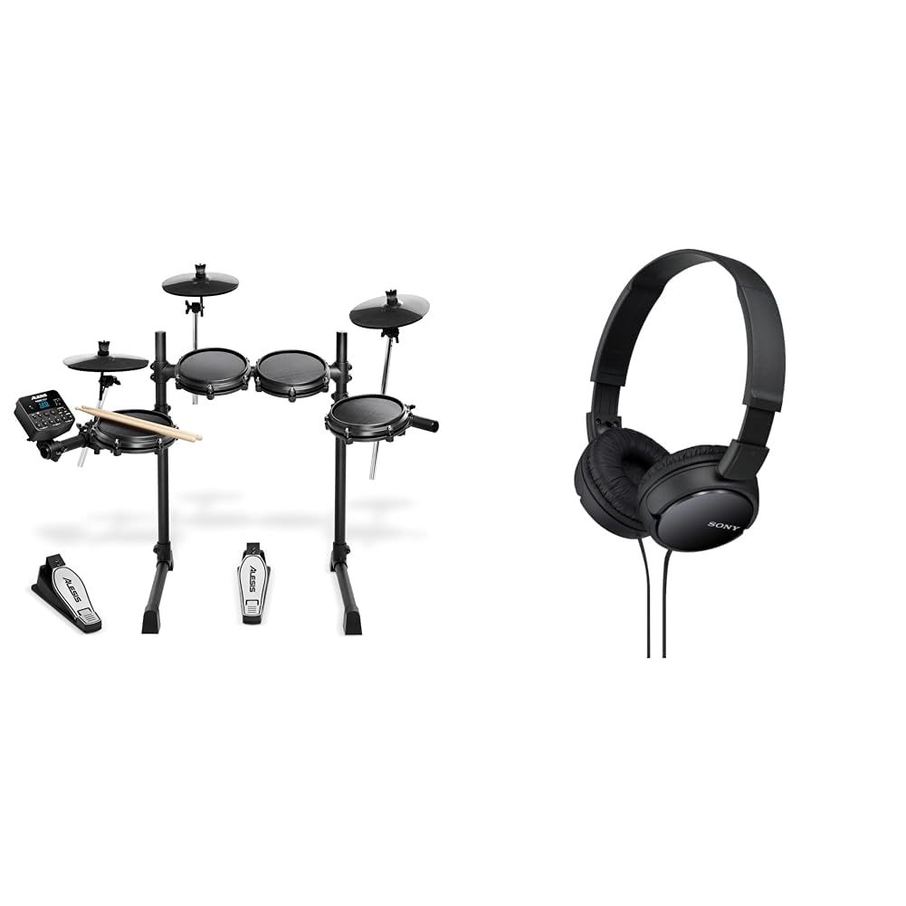 Alesis Turbo Mesh Kit – Electric Drum Set With 100+ Sounds & Sony ZX Series Wired On-Ear Headphones, Black MDR-ZX110, 7.87 x 1.81 x 5.87 inches Alesis Turbo Mesh Kit – Electric Drum Set With 100+ Sounds & Sony ZX Series Wired On-Ear Headphones, Black MDR-ZX110, 7.87 x 1.81 x 5.87 inches