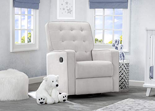 Delta Children Gavin Recliner Glider Swivel Chair Featuring Livesmart Fabric By Culp - Stain-Resistant, Repels Moisture, Kid & Pet-Friendly Fabric, Linen #TOP6