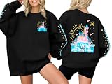 UNIQUENOE Magic Kingdom Sweatshirts for Women Magical Tshirt Family Vacation Tee Castle Graphic Long Sleeve Tops
