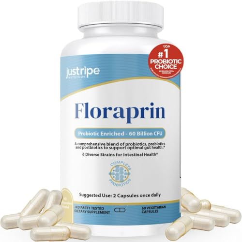 Floraprin Probiotics 60 Billion CFU Multi-Strain, Digestive & Gut Health