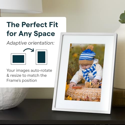 Image of Skylight Digital Picture Frame 2 - 10 inch Full HD Wi-Fi Touch Screen, 16GB Digital Photo Frame, Load Photos & Videos Directly from Phone, Anti-Glare - Ideal for Personalized Gifting, Classic White
