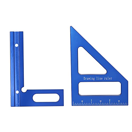 3D Multi Angle Measuring Ruler,Inch Scale Miter Triangle Ruler,45/90 Degree Woodworking Square Protractor,Drawing Line Ruler,High Precision Layout Measuring Tool For Engineer Carpenter (Blue) #TOP3