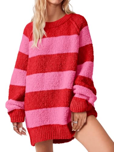 Image of Saodimallsu Womens Oversized Sweater Fuzzy Long Sleeve Casual Tunic Sweater