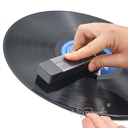 BlueJanyee Kit de Nettoyage disque Vinyle en Velours Brosse Noir Portable Antistatique Pour CD LP Tourne Disque Platine Vinyle Cover