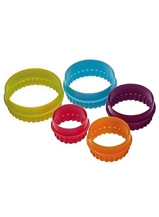 Baking Set Colourful Round Shape Cookie/Biscuit/Pastry Fondant/Fruits and Cake Cutter/Mould for Kitchen - 5 pcs 4