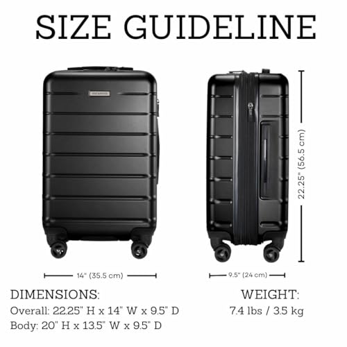 Image of Ricardo Beverly Hills Cambria Hardside Luggage | Stylish Suitcase with Wheels for Effortless Travel, Expandable and Secure TSA-Locked Packing, 20-inch Carry-On, 22x14x9 (Black Pearl, Carry-On 20-Inch)