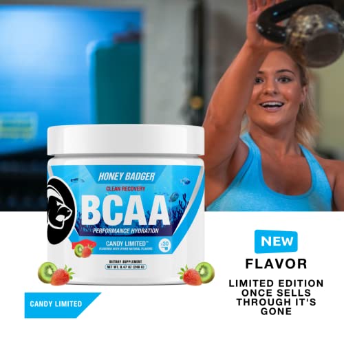 Honey Badger Bcaa Amino Acids Powder | Vegan Keto Bcaas + Eaa For Men & Women And Pre Workout Bundle #TOP3