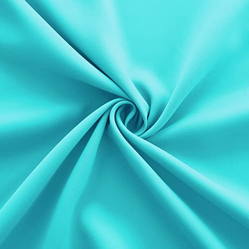 Image of Turquoise Window Curtain Panels for Living Room Set 84 Inch Length 2 Pieces Grommet Drapes Insulated Light Blocking Room Darkening Double Blackout Thermal Curtains for Bedroom 52x84 Inches Long