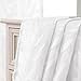 Lecloud Leia 36 Inch White Sheer Curtains Tiers 2 Pieces, Airy & Breathable Jacquard Texture Kitchen/Bedroom/Livng Room Curtain Small Window, Farmhouse Leaves Voile Drapes Dual Rod Pocket, 38W x 36L