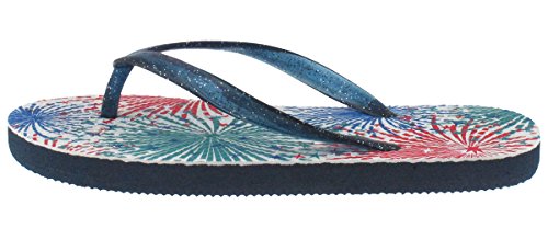 Capelli New York Fireworks Party Print Girls Flip Flops Navy Combo2