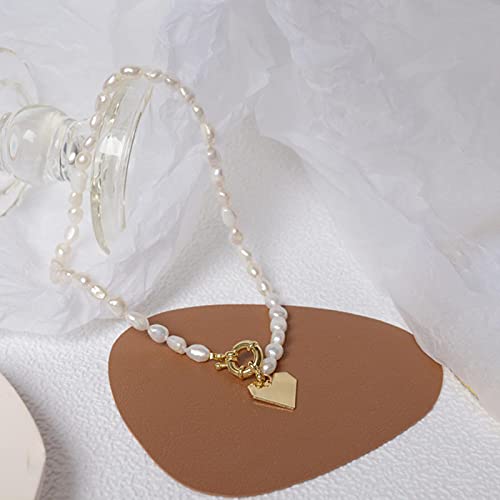 CXWK Bijoux délicats Colliers de Perles d'eau Douce 14K véritable Pendentif plaqué Or Colliers Ras du Cou pour Les Femmes
