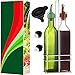 POURA Bouteilles en Verre pour Huiles d’Olive et Vinaigres avec Bec Verseur CLICKSEAL, Lot de Versement de Vinaigre et d'Huile d'Olive 250 ml, Accessoires de Cuisine, Inc. Entonnoir Carafe en Silicone
