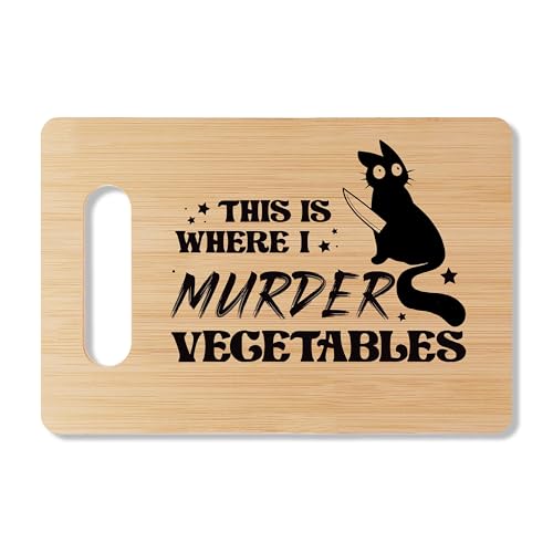 Comparison: What Kind Of Cutting Board Is Best For Vegetables 5 Funny Bamboo Cutting Board Gift, This Is Where I Murder Vegetables, Funny Cutting Board Home Kitchen Decor, Halloween Christmas Gifts For Friends Sisters Coworkers Neighbors -12