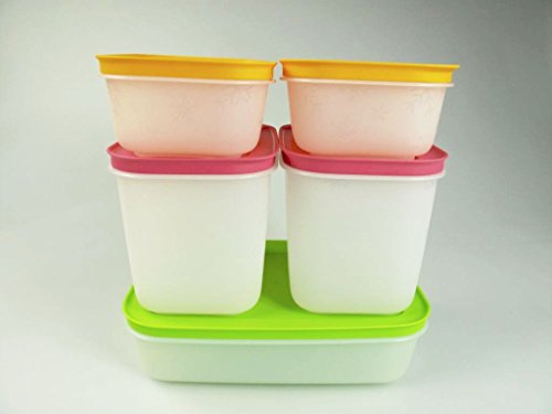TUPPERWARE Contenitore Pinguino da 1,0 L verde + 1,1 L rosa + 450 ml arancione