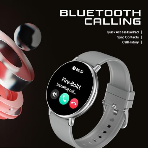 Image of Fire-Boltt Destiny Smartwatch- 35.3mm (1.39 inch) Display, Silicon Straps, Bluetooth Calling, 123 Sports Modes, Voice Assistant, Health site, IP67 (Grey)
