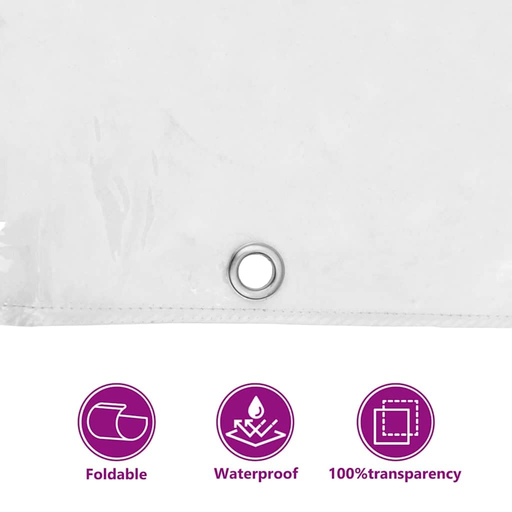 vidaXL Bâche Transparente avec œillets 1x10 m PVC