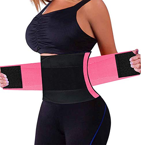 Waist Trainer Belt for Women & Man - Waist Cincher Trimmer Weight Loss Ab Belt - Slimming Body Shaper Belt (Pink,Medium)
