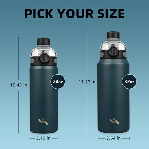 Image of Konokyo 32 oz Insulated Stainless Steel Water Bottle with Straw Lid