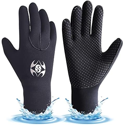 REDGO Wetsuit gloves, 3mm Neoprene Gloves & Neoprene Gloves Thermal Anti-Slip for Men / Women, Snorkelling Diving Surfing Swimming Sailing Kayaking (XL) Cover