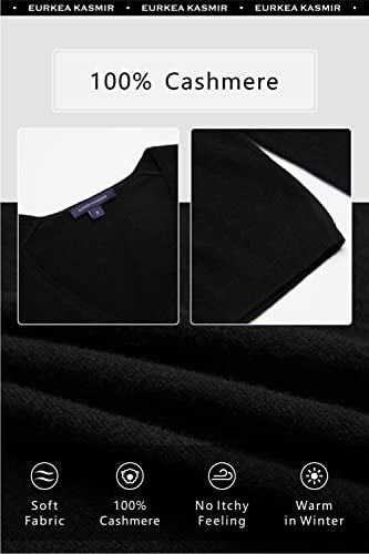 Image of EURKEA Women's V Neck 100% Cashmere Sweater, Long Sleeve Pullover, Winter Top for Women, Gifts Ready