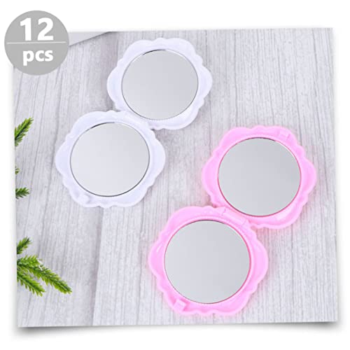 Beavorty 12Pcs Hand Held Mirror Floral Wallet Bride Wallet Folding Compact Mirror Pocket Beauty Mirror Compact Cosmetic Mirror Pink Portable Mirror Travel Use Mirror Compact Foldable Mirror #TOP4