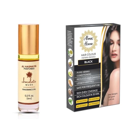 Almas henna color negro con perfume roll on musk miniatura 1