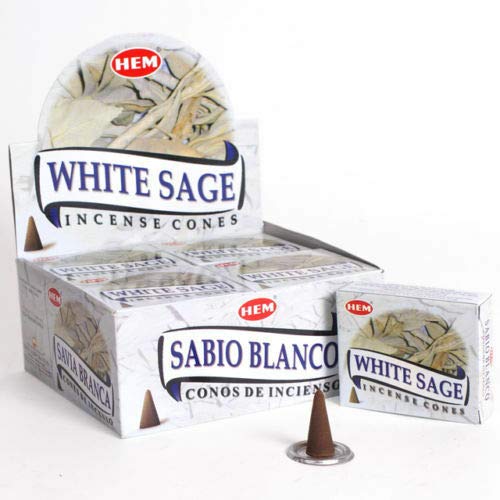 Lot de 30 cônes d'encens Cône Sauge, blanc - 3 boîtes de 10 cônes = 30 cônes Always Fresh Cover