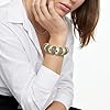 GOOJIDS Simple Beaded Gold Plated Bangles Bracelet Chunky Bamboo Tube Curved Stacking Clear Acrylic Colorful Beads Stretchable Gold Plated Bracelets Set For Women (B-Gold&White Leopard) #5