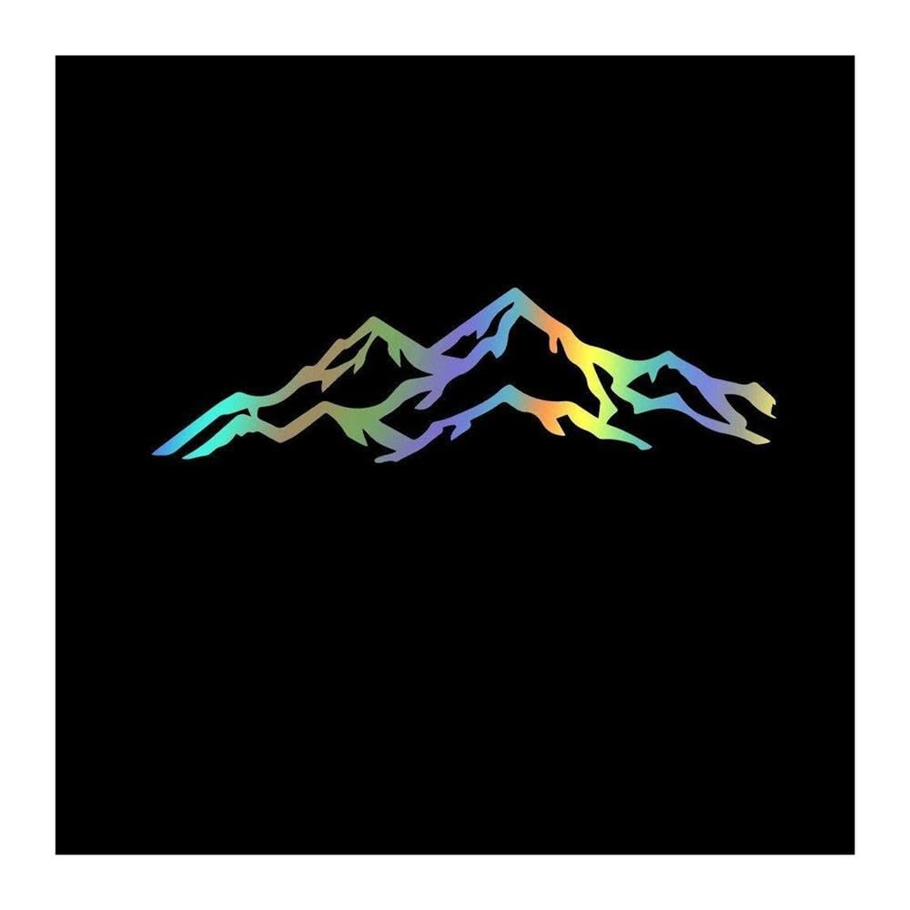 Mountain Peak Car Sticker Cover Scratches Cartoon Window Decal(Reflective Lasers,21cmX5cm)