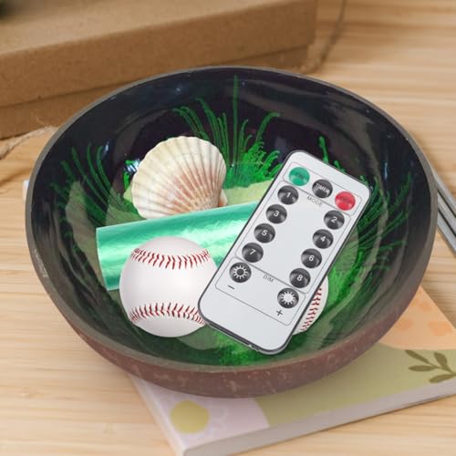 Housoutil Coconut Shell Key Bowl, Green Coconut Shell Decorative Bowl, Key for Hallways, Ink Creative Ornament Creative Storage for Storage - Cosy Home Interiors Housoutil Coconut Shell Key Bowl, Green Coconut Shell Decorative Bowl, Key for Hallways, Ink Creative Ornament Creative Storage for Storage - Image 2