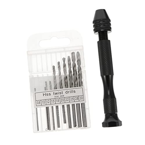 NULYLU Sturdy Hand Drill Bits Set 11 Pcs for Hand Drills Ergonomic Handle for Hobbies