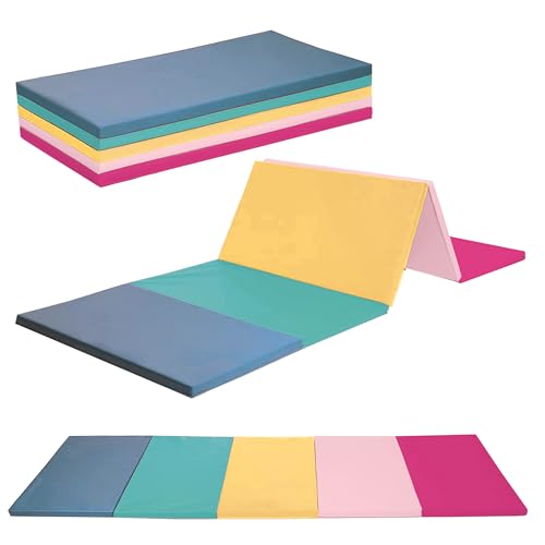 Klappbare Turnmatte | ca. 185 x 76 x 3 2 cm | Tragbare und faltbare Kinder Weichbodenmatte auch ideal als Gymnastikmatte Fitnessmatte Yogamatte - Spielmatte (bunt)