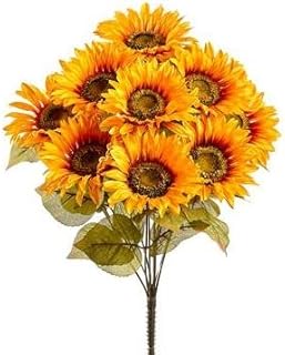 Poly-Silk Golden Yellow Sunflower Bush, 19