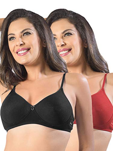 Image of SONARI Womens Non Padded Cotton Bra | Wire Free, Medium Coverage, Seamless Cups, Comfortable Polyester Cotton Blend Fabric | Adjustable Straps, Ideal for Everyday Wear - Smile