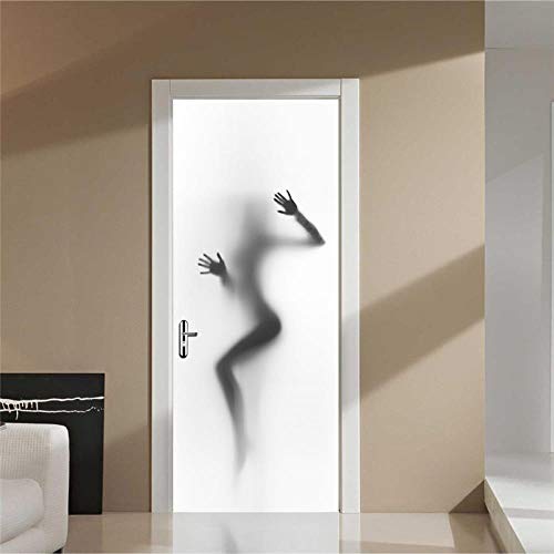XXXCH 3D Türaufkleber 95X215CM Schatten der Dame Türtapete selbstklebend TürPoster - Fototapete Türfolie Poster Tapete Meer Aufkleber DIY Selbstklebende Wandbild PVC Wasserdichte Tapete Cover