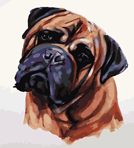 Kit point de croix Chien mélancolique toile imprimée broderie 40x50cm