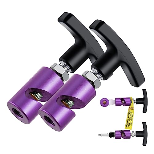 Hood Strut Tool with Brass Tip Protection, Spark Plug Caliper and Car Hood Prop Tool 2-in-1 Tool, 12mm Spark Plug Gap Tool, Hood Shock Clamp, Car Hood Clamp for Lift Support 2 Packs Purple
