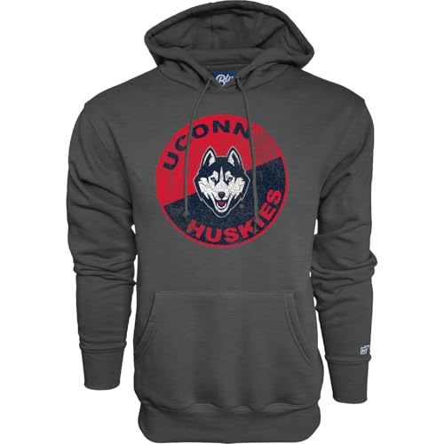 Blue 84 Men's Connecticut Huskies Hoodie Vintage Cap Dark Heather, Dark Grey, XX-Large