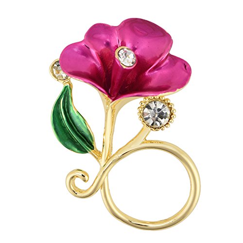 Exquisite Delicate Flower with Crystals Magnetic Eyeglass Holder Brooch Pin