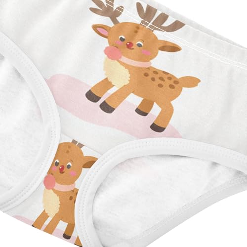 Girls' Underwear Soft Touch Organic Underpants for Kids Reindeer in Sizes 2T,3T, 4T, 5T, 6Y and 8Y4