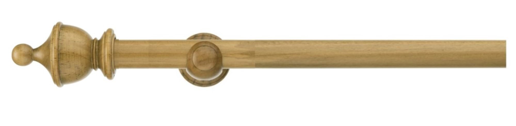 Abc Decor Aged Oak Naturals Eyelet Wooden Curtain Pole, Trade Pole By ,28Mm Wood Pole, Urn Finials, 360 Cm
