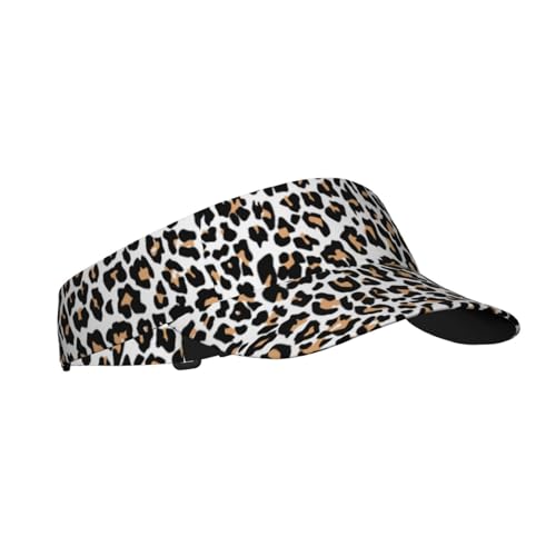 Leopard Print Cute Fashion Cheetah Sports Sun Visor Hats-Adjustable Visor Cap-for Women and Men-for Running, Tennis, Golf