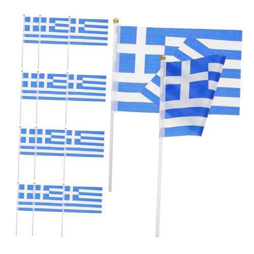 Drapeau grec à main en lot de 100 pour célébration nationale et défilé communautaire