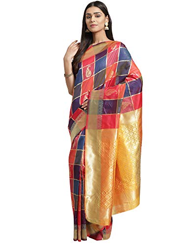 Image of AKHILAM Women's Banarasi Silk Saree with Unstitched Blouse Piece (KSRK1001 Parent)