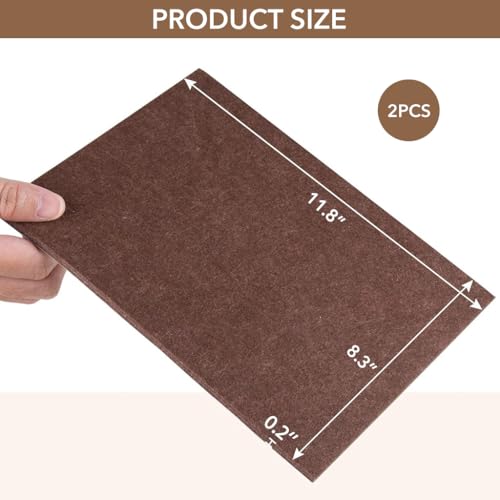 Image of HASTHIP 2Pcs Furniture Pads 21x30cm Non-Adhesive Square Felt Furniture Pads Thicken Noise Reduction Floor Protector Customized Cuttable Felt with Double-Side Adhesive Sticker
